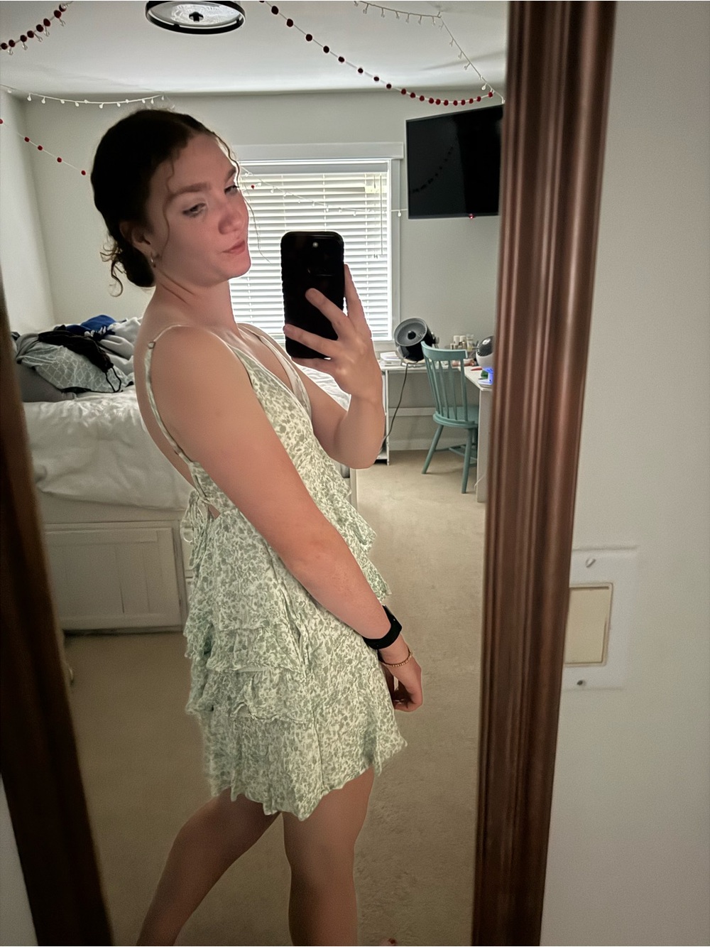 Hollister Mint Green Floral Mini Dress - Picture 2 of 2